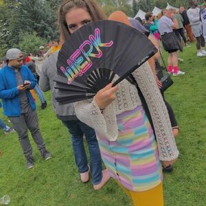 Blackheart Pastel Rainbow Striped Mini Skirt with Heart Pockets